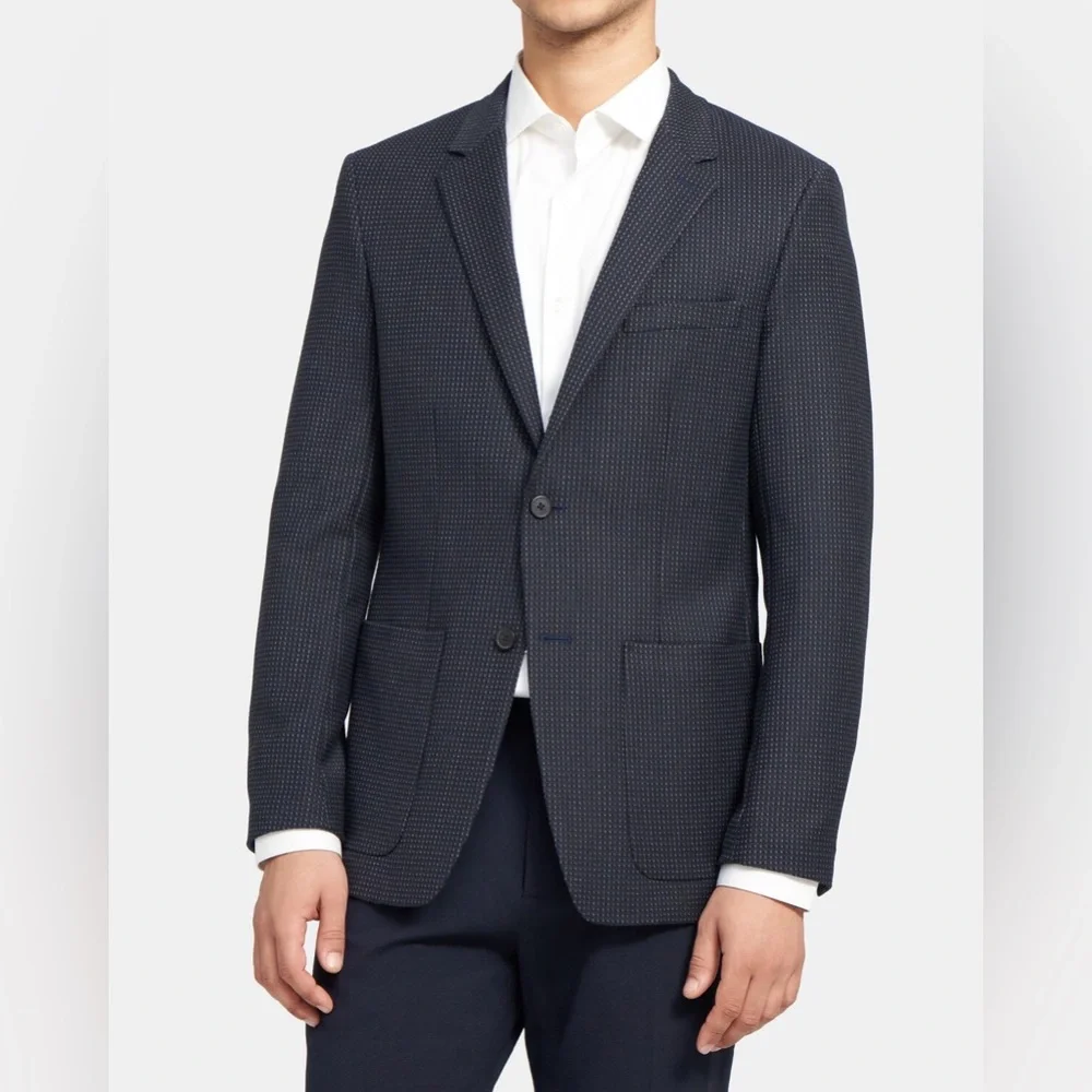 Theory 40 Gansevoort Blazer Eclipse Multi Polka Dot